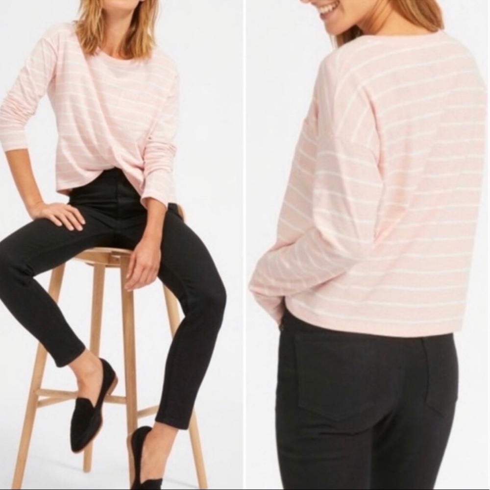 Everlane Pink Striped Pocket Tee Size XSmall